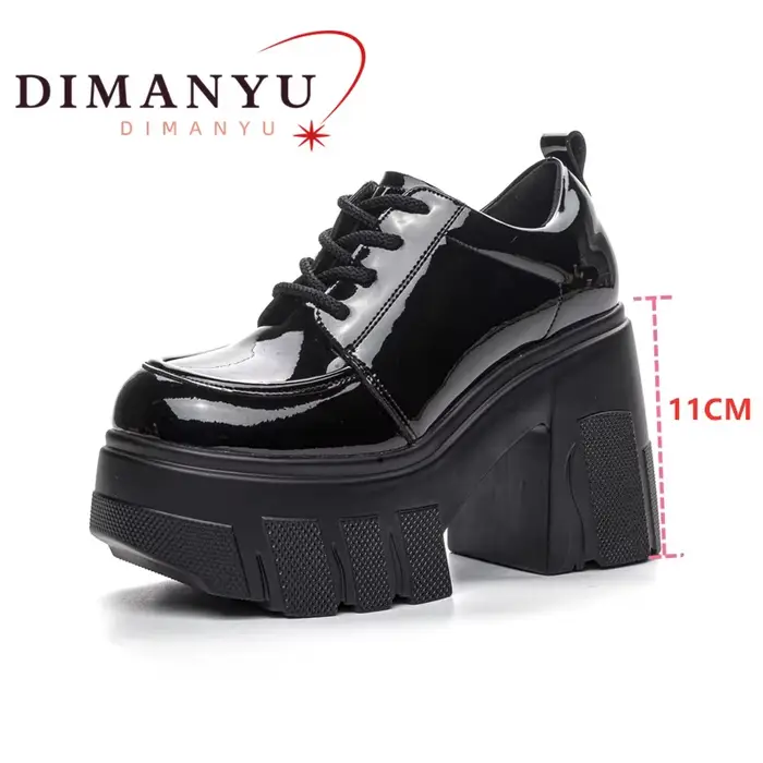 DIMANYU Chaussures à talons hauts pour femmes, plateforme, nouvelle collection 2026, à lacets, print